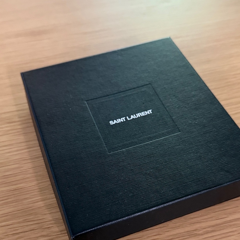 Saint Laurent Black Card Holder with Gold Logo NWT - Picture 5 of 5